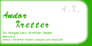 andor kretter business card